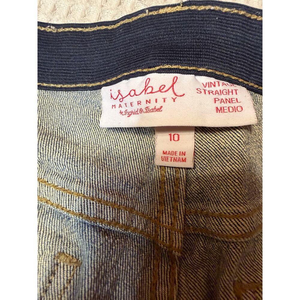 Isabel Maternity Vintage Straight Panel Medio Blue Jeans Size 10 Classic Mamma - Picture 9 of 11